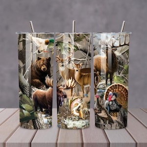 Wildlife Hunting Tumbler | Deer, Bear, Moose, Turkey | 20oz Insulated Cup