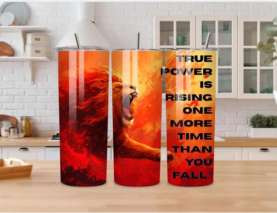 Motivational Lion Wall Art Poster, True Power Quote Print, Resilience Success Mindset Decor, Inspirational Office Gym Art