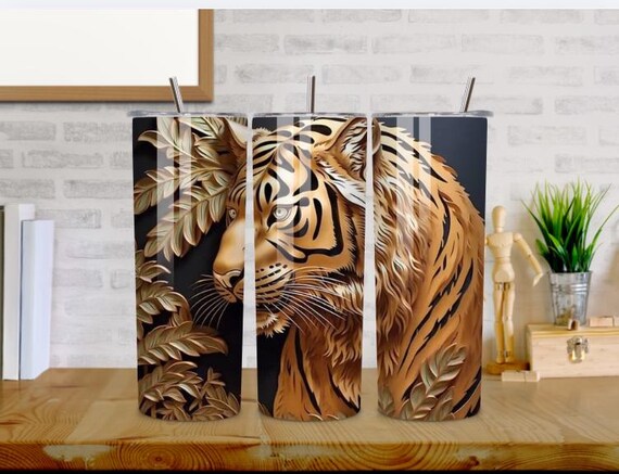 Tiger Tumbler, Wildlife Stainless Steel Travel Mug, Animal Lover Gift