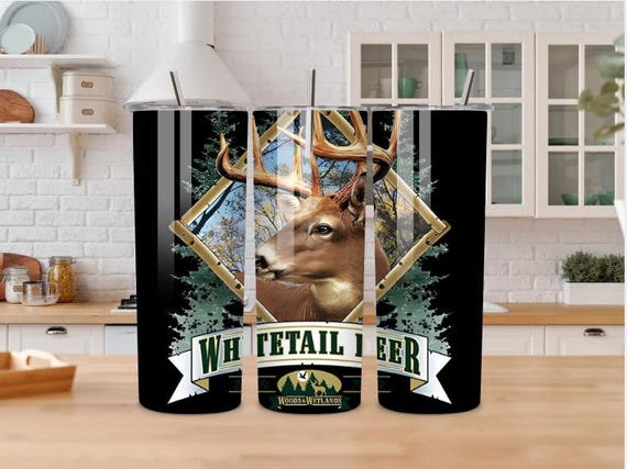 Whitetail Deer Tumbler | Hunting Stainless Steel 20oz Cup