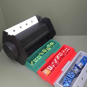 Caixa de Dados Rollup - Bandeja de Dados Portátil e Armazenamento | Impresso em 3D para RPG, D&D e Magic: The Gathering