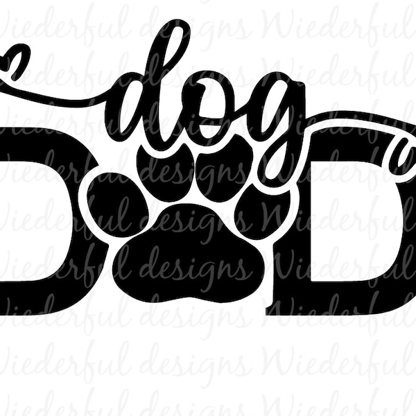 Dog Dad - Kitty Mug or Drinkware - T-shirt Designs - Tee Shirt - Hoodie - SVG Digital Cut File PNG - Commercial Use Allowed