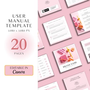 User Manual Template | Product Instruction Manual Template | User Guide Template | Operations Manual | Installation Manual | Canva Template