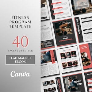 Fitness Program Template | Fitness eBook Template | Fitness and Nutrition Program eBook Template | Canva Template | Fitness Coach Template