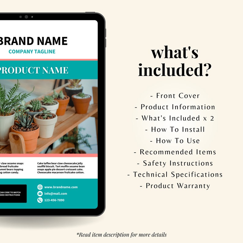 User Manual Template Product Instruction Manual Template User Guide