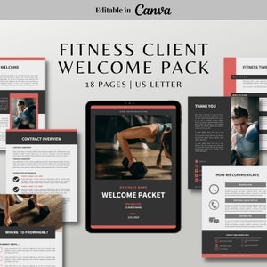 Fitness & Nutrition Client Welcome Pack Template | Client Onboarding Template | Nutrition and Fitness eBook | Fitness Welcome Packet | Canva