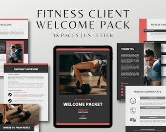 Fitness & Nutrition Client Welcome Pack Template | Client Onboarding Template | Nutrition and Fitness eBook | Fitness Welcome Packet | Canva