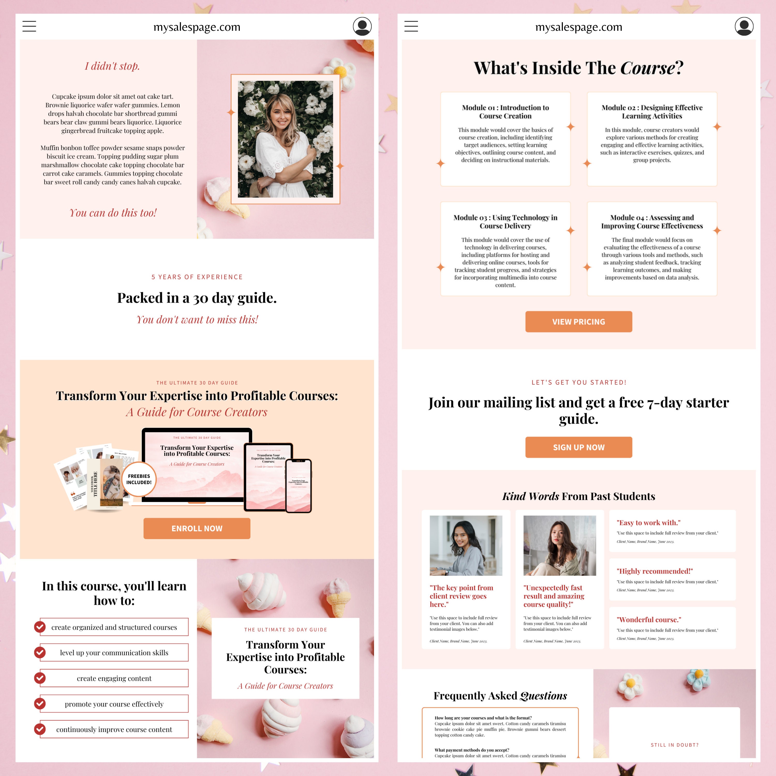 Sales Page Template Website Template Landing Page Sales Funnel Sales Page Template Website Template Landing Page Sales Funnel
