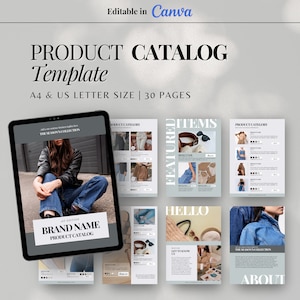 Product Catalog Template | Ebook Catalog Template | Fashion Catalog | Clothing Line Catalog | Apparel Catalog | Editable Canva Template