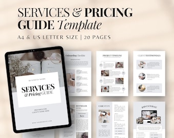 Services Pricing Guide Template | New Client Welcome Template | Coaching Pricing Guide Template | Project Proposal | Editable CANVA Template