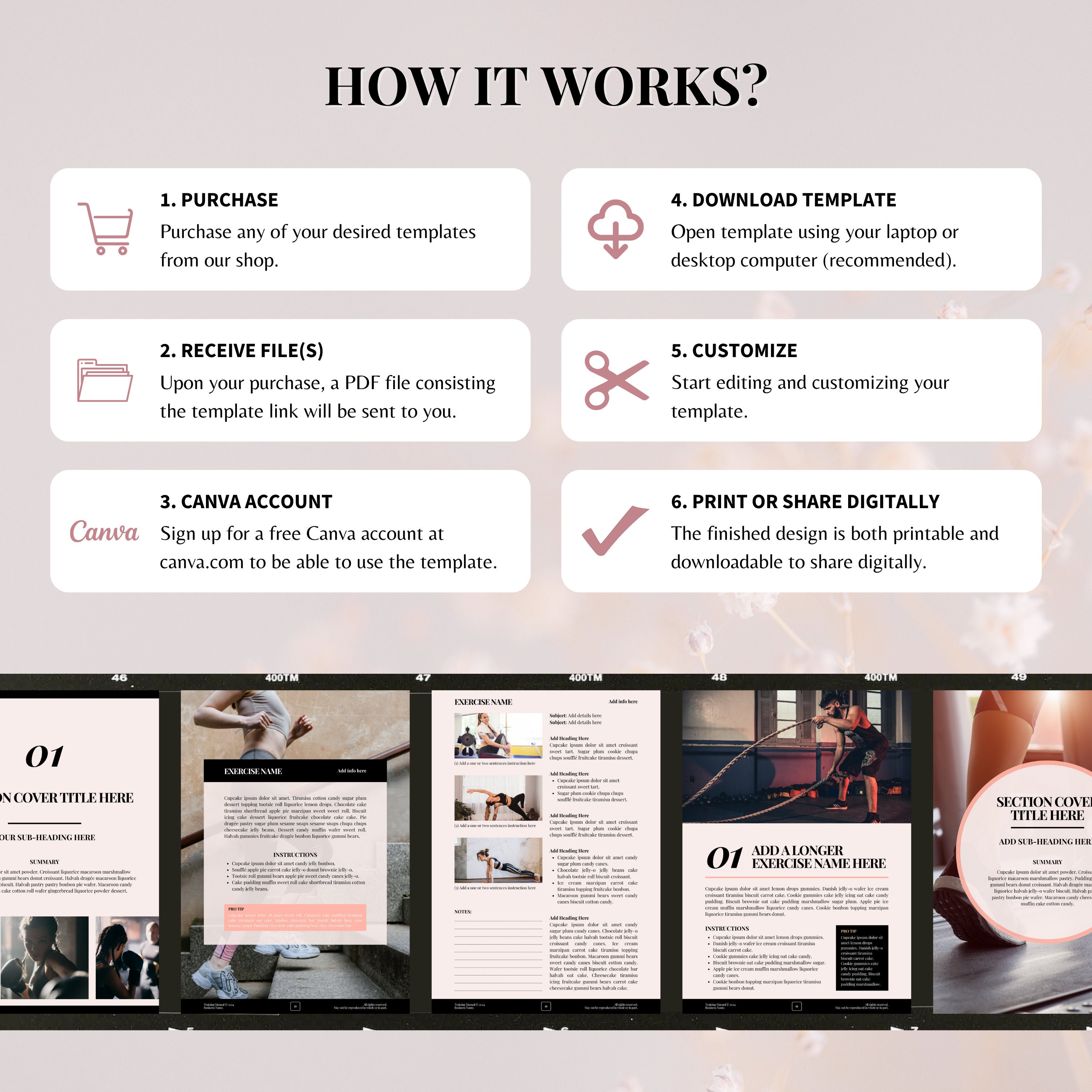 Fitness Training Manual Book Template | Fitness Ebook Canva Template ...