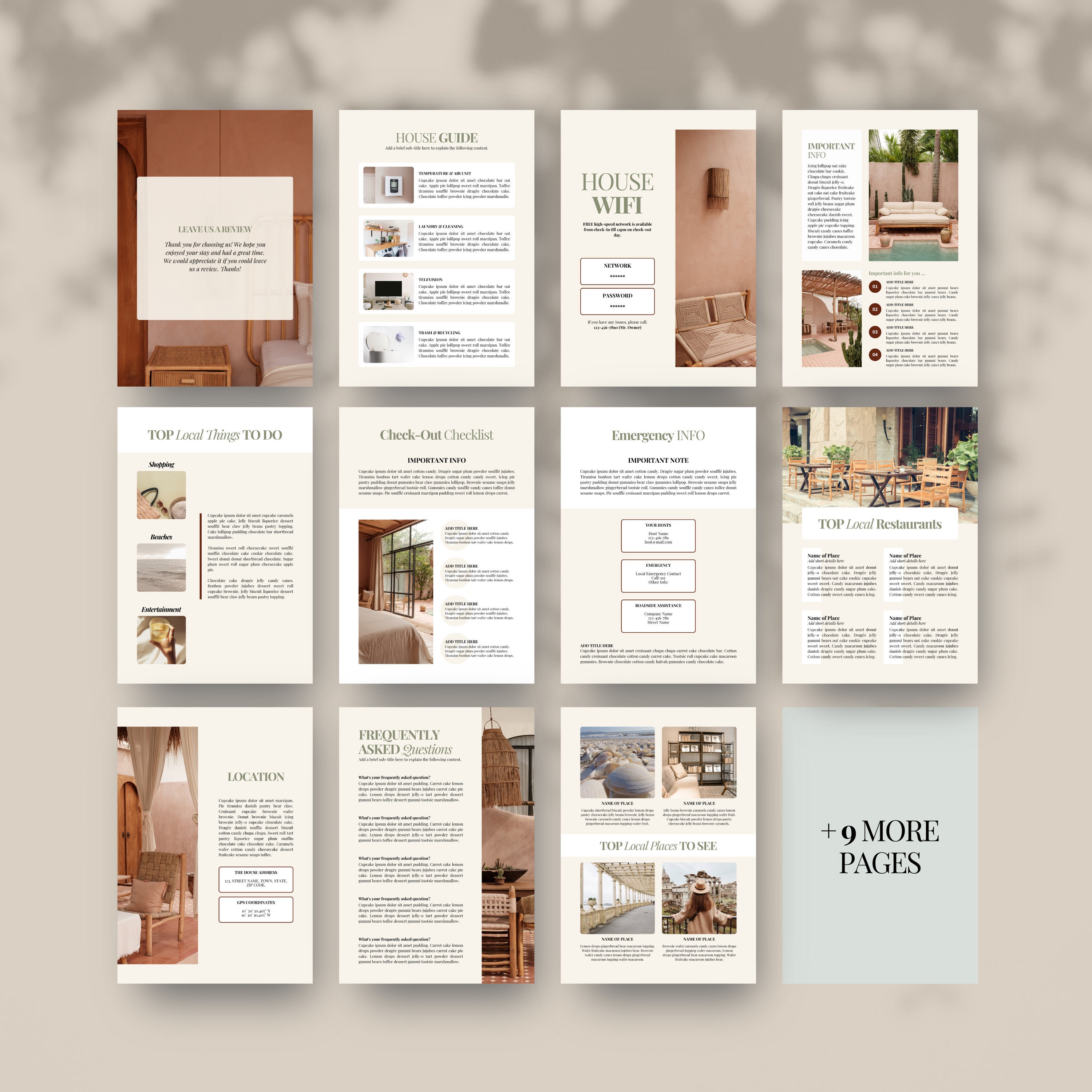 Airbnb Welcome Book Template | Aesthetic Airbnb Manual Book Template | Vacation Home Guide Book ...