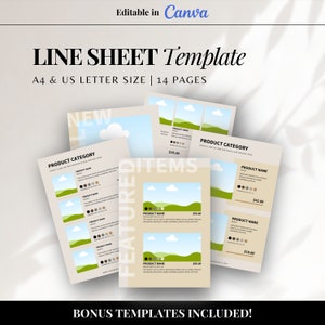Line Sheet Template | Wholesale Line Sheet | Fashion Catalog Template | Retail Catalog | Order Form Template | Editable Canva Template