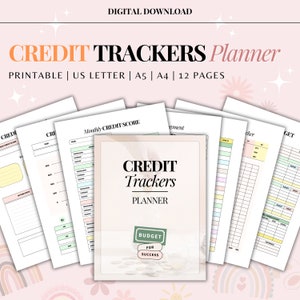 Planificador de rastreadores de puntaje de crédito / Planificador de finanzas personales imprimible / Planificador de puntaje de crédito / Rastreador de pago de deuda / Rastreador de tarjetas de crédito