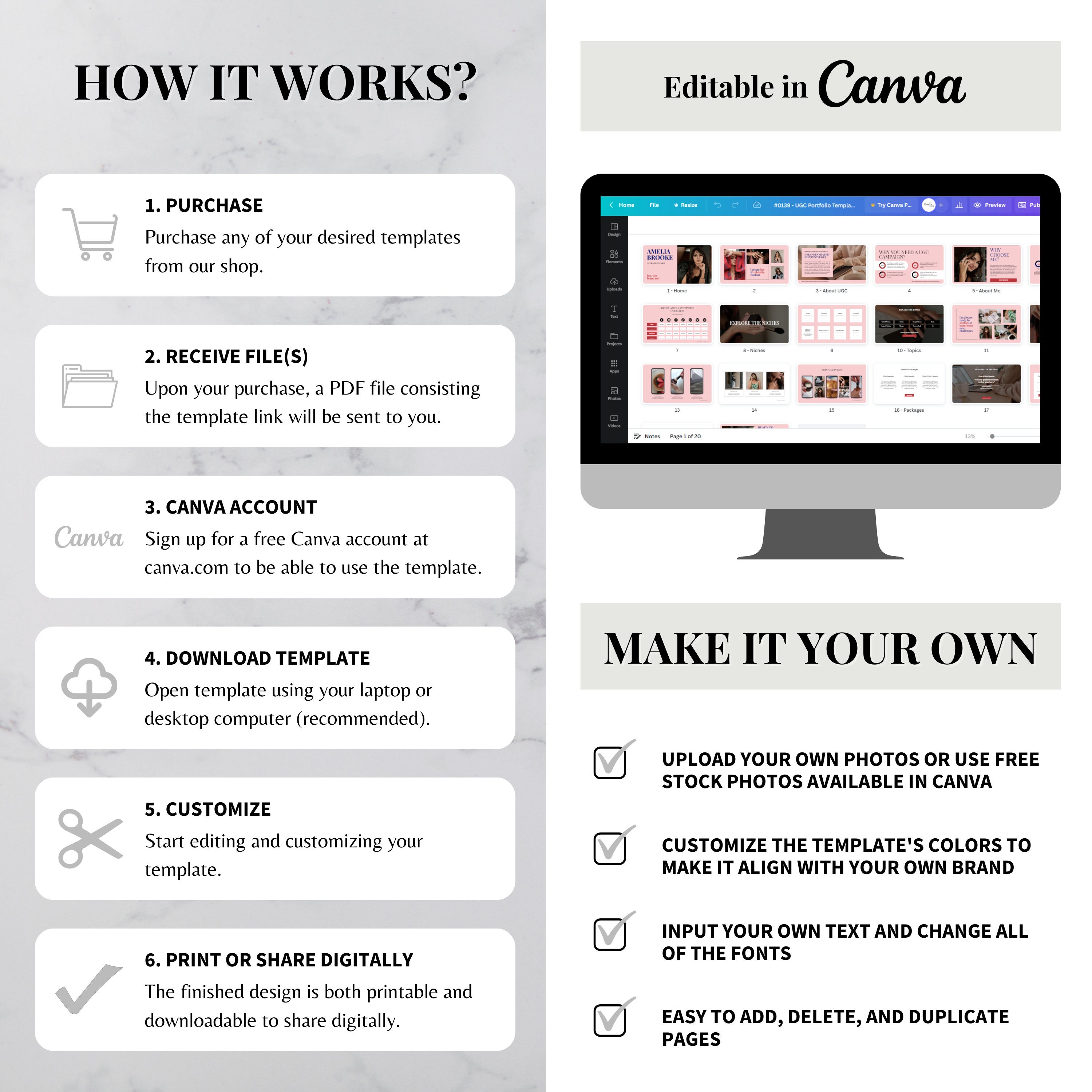 UGC Portfolio Canva Template UGC Website Canva Template Landing Page ...