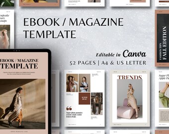 Canvasjabloon voor e-boeken | Sjabloon voor tijdschriftcanva | Sjabloon loodmagneet | Modern minimalistisch e-boekontwerp | Canvassjabloon | Direct downloaden