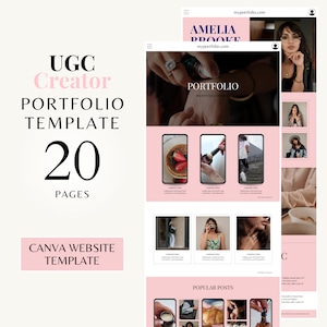 UGC Portfolio Canva Template | UGC Website Canva Template | Landing Page for User-Generated Content Creator / Social Media Influencer