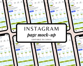 Instagram Mockup Template | Phone Mockup | IG Mockup Template | Social Media Mockup Template | Canva Template | Canva Mockup Template