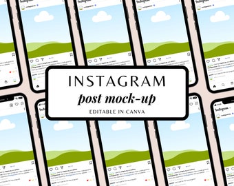 Instagram Mockup Template | Phone Mockup | IG Post Mockup Template | Social Media Mockup Template | Canva Template | Canva Mockup Template