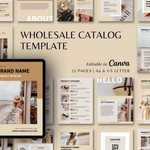 Catalog Template | Product Catalog Template | Catalogue Template | Wholesale Line Sheet Catalog Template | Lookbook | Canva Template