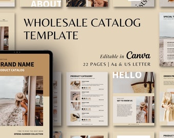 Catalog Template | Product Catalog Template | Catalogue Template | Wholesale Line Sheet Catalog Template | Lookbook | Canva Template