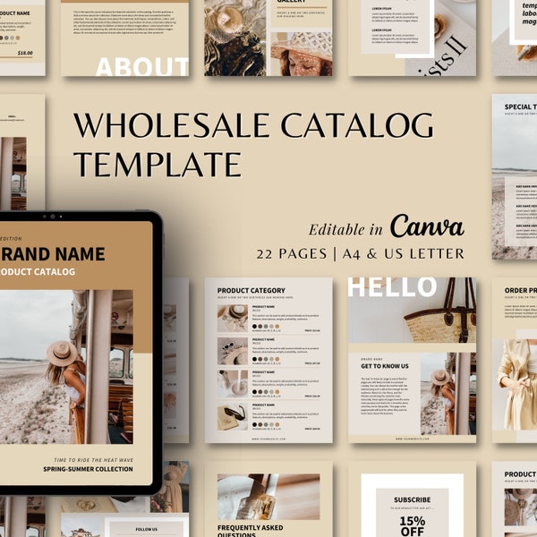 Katalog Vorlage | Produktkatalog Vorlage | Katalog Vorlage | Großhandel Line Sheet Katalog Vorlage | Lookbook | Canva Template