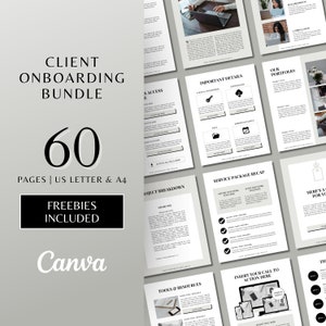 Client Onboarding Template Bundle | Canva Template | Client Welcome Packet | Services & Pricing Guide | Client Goodbye Packet