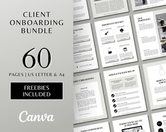 Client Onboarding Template Bundle | Canva Template | Client Welcome Packet | Services & Pricing Guide | Client Goodbye Packet