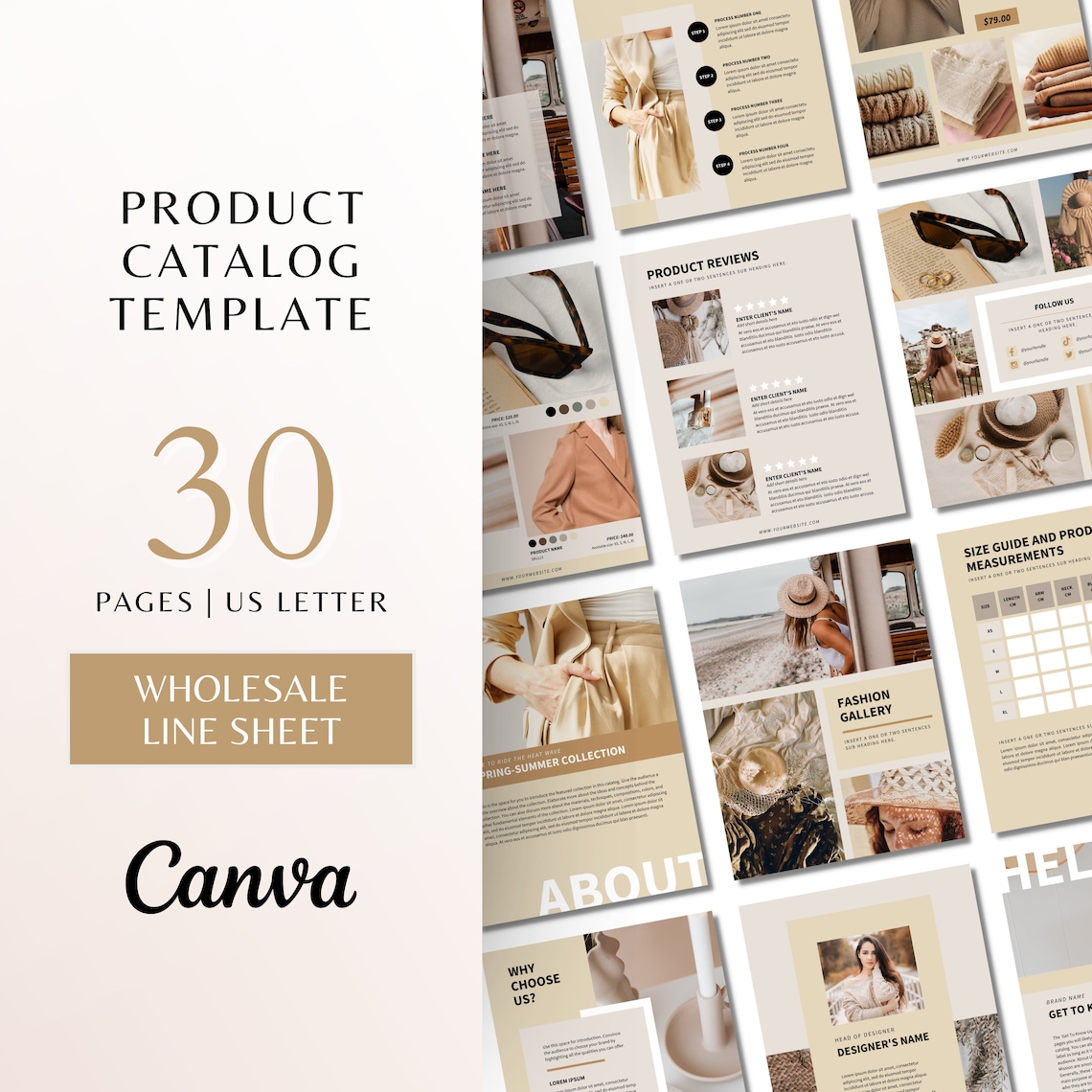 Product Catalog Template Editable Canva Template Wholesale Etsy