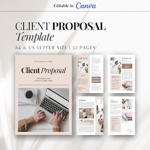Client Proposal Template | Business Proposal Template | New Client Welcome Template | Services & Pricing Guide Template | CANVA Template