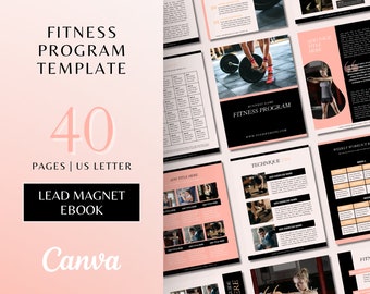 Fitness Program Template | Fitness eBook Template | Fitness Coach Template | Fitness and Nutrition Program eBook Template | Canva Template
