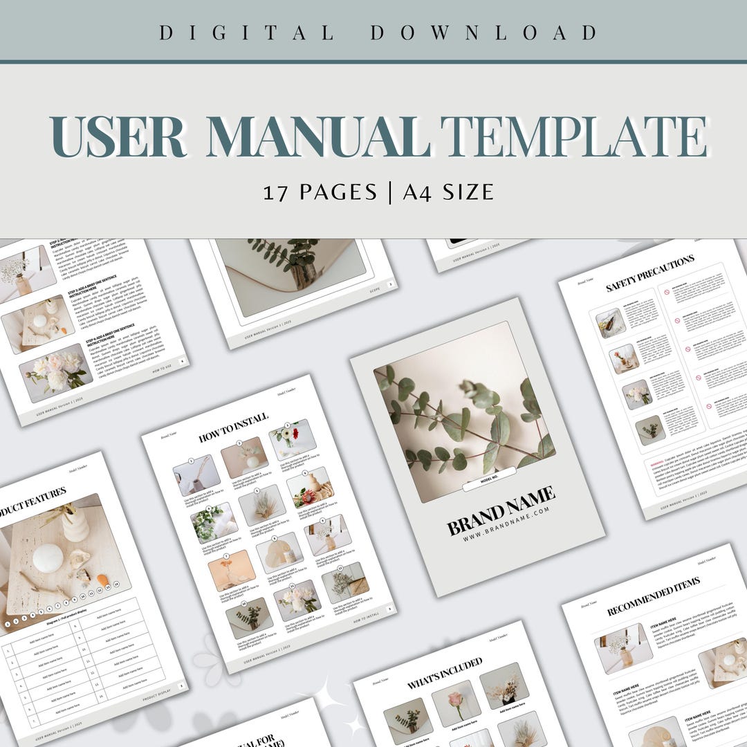 Product Instruction Manual Template | User Manual Template | User Guide ...