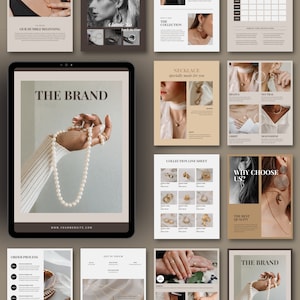 Product Catalog Template | Lookbook Template | Gift Guide Template | For Jewelry Business | Editable Canva Template for Small Business