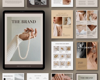 Product Catalog Template | Lookbook Template | Gift Guide Template | For Jewelry Business | Editable Canva Template for Small Business