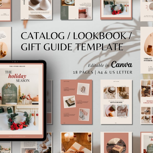 Product Catalog / Lookbook / Gift Guide Template | Editable Canva Template | Holiday Catalog | Holiday Gift Guide | Modern Minimalist Design