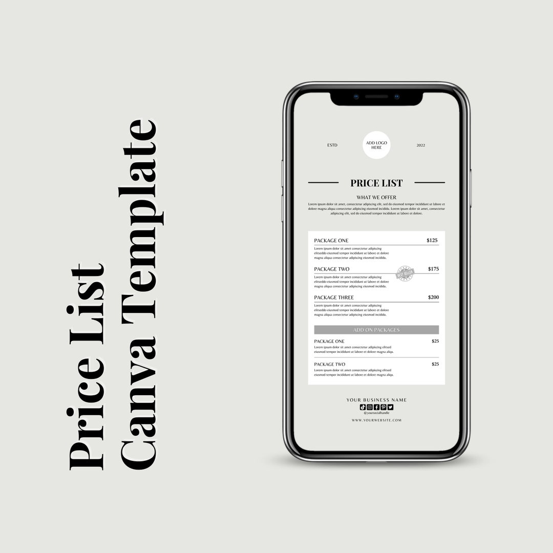  Price List Template Canva Price List Template Price List Template 