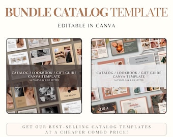 BUNDLE TEMPLATE Product Catalog Template | Lookbook Template | Gift Guide Template | Wholesale Line Sheet Template | Editable Canva Template