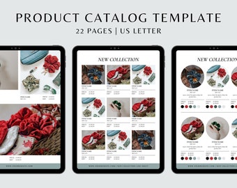 Product Catalog Template | Product Catalogue Template | Line Sheet Template for Wholesale | Wholesale Catalog | Editable Canva Template
