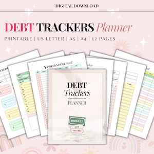 Planificador de rastreadores de deuda / Planificador de finanzas imprimible / Planificador de pago de deuda / Rastreador de pago de deuda / Rastreador de tarjetas de crédito / Finanzas personales