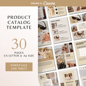 Product Catalog Template | Editable Canva Template | Wholesale Line Sheet Template | Product Pricing Guide Template | Catalog Ebook Template