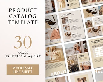 Product Catalog Template | Editable Canva Template | Wholesale Line Sheet Template | Product Pricing Guide Template | Catalog Ebook Template