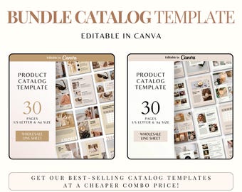 BUNDLE TEMPLATE Product Catalog Template Canva | Wholesale Catalog Template | Modern Catalog Design Template | Product Line Sheet Template