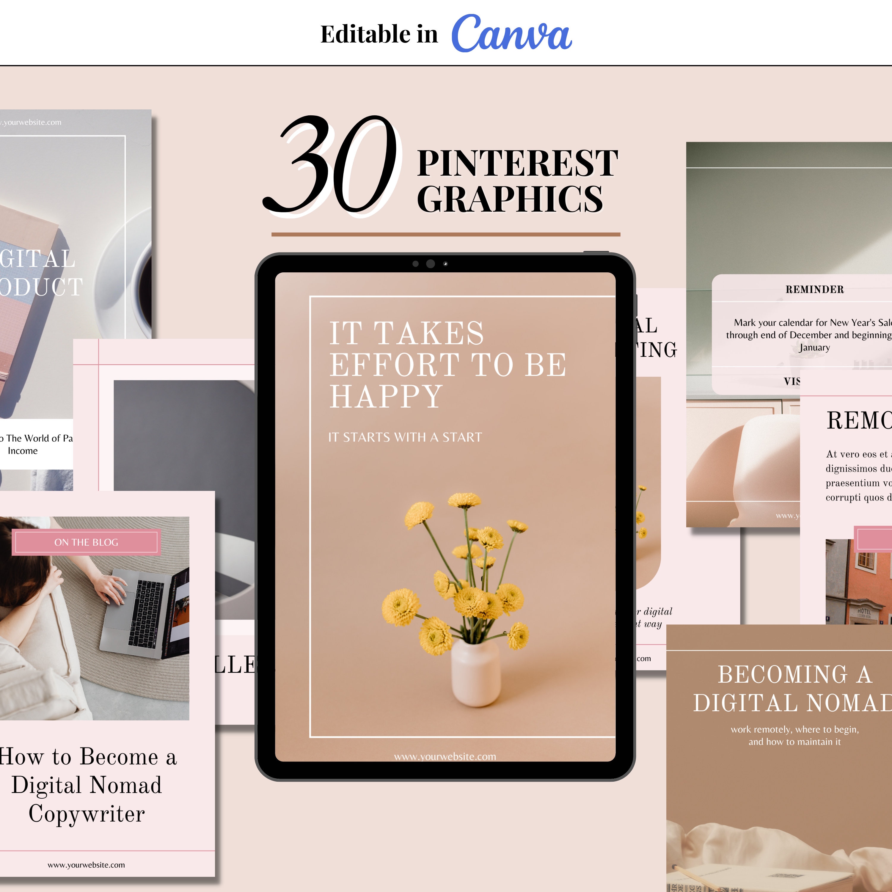 30 Pinterest Pin-Vorlagen | Canva Vorlagen | Minimalistisch Pinterest ...
