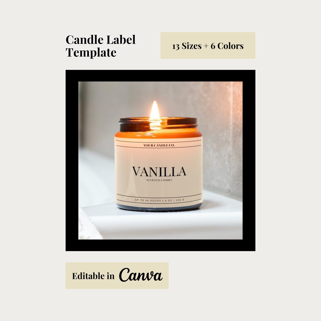 Candle Label Template Modern Minimal Candle Label Design Etsy