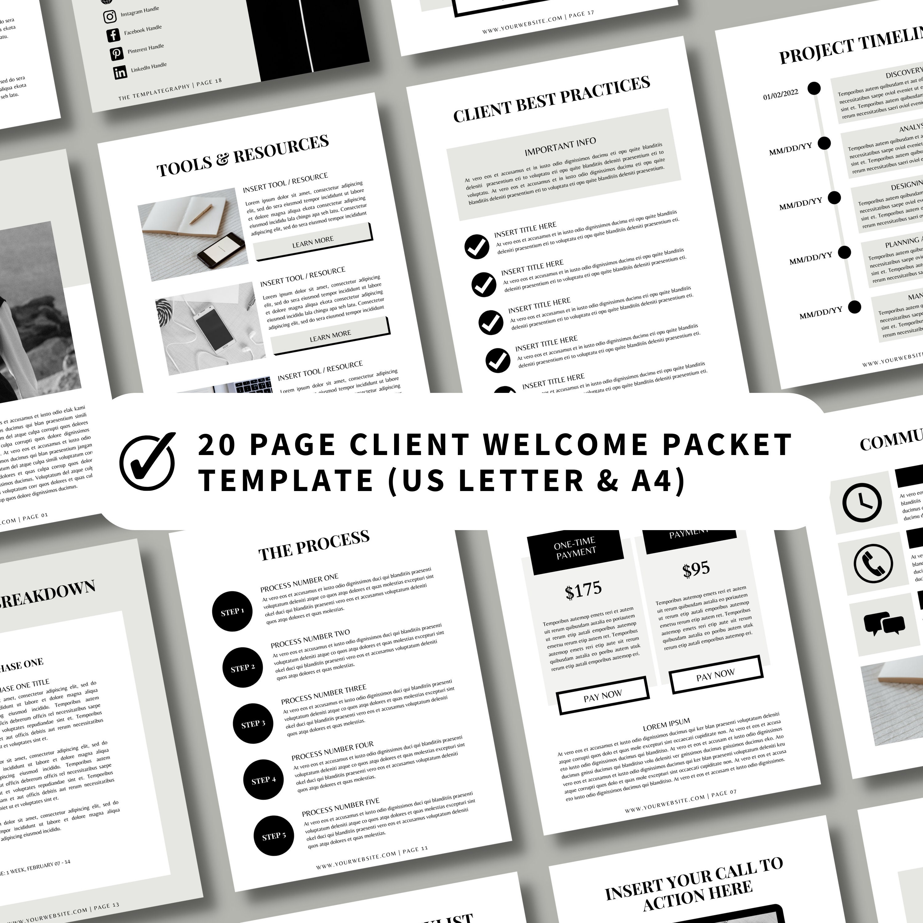 Client Onboarding Template Bundle | Canva Template | Client Welcome ...