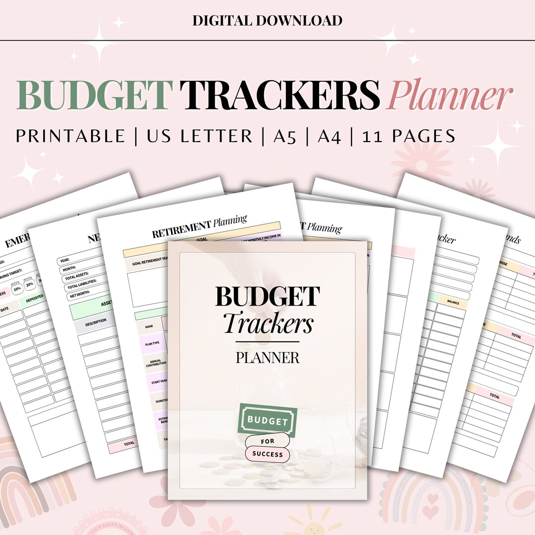 Budget Trackers Planner | Printable Finance Planner | Emergency Funds ...