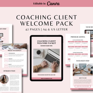 Coaching Client Welcome Packet Template | Coaching Client Onboarding Pack Template | Coaching Welcome Pack | Editable Canva Template