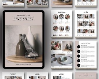 Wholesale Line Sheet Template | Wholesale Product Catalog | Line Sheet Pricing Guide | Product Line Sheet | Pricing Book | Canva Template