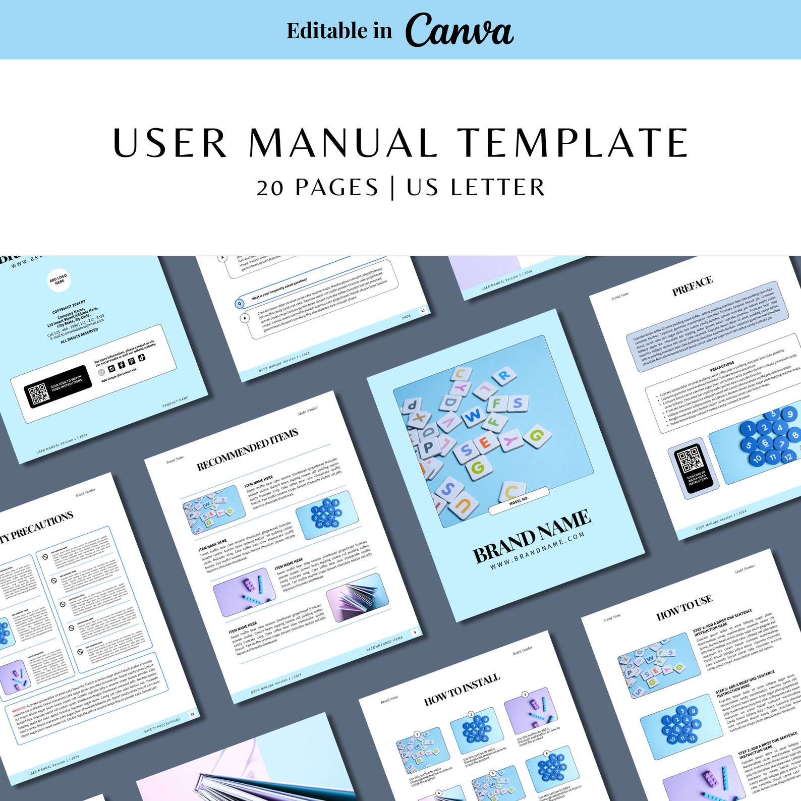 User Manual Template | Product Instruction Manual Template | User Guide ...