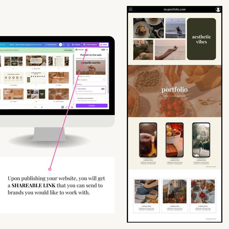 20 Page UGC Portfolio Canva Template Canva Website Template - Etsy